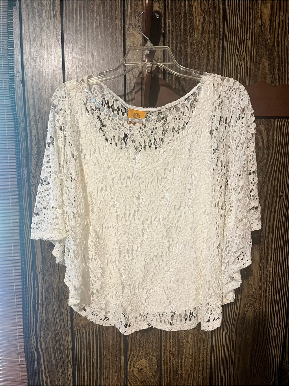 White Crochet Overlay Top by Ruby Rd.